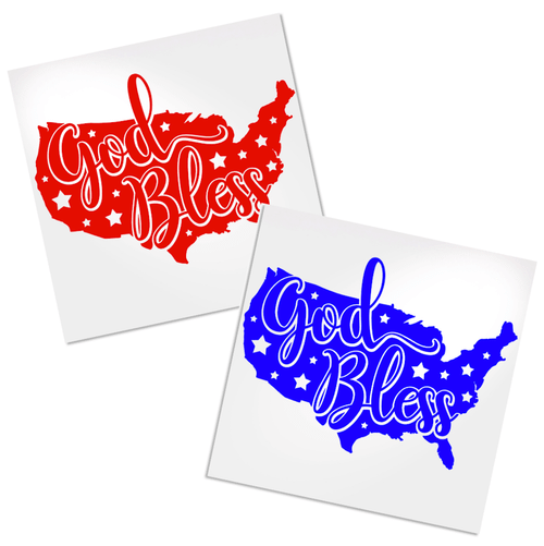 God Bless vinyl decal design