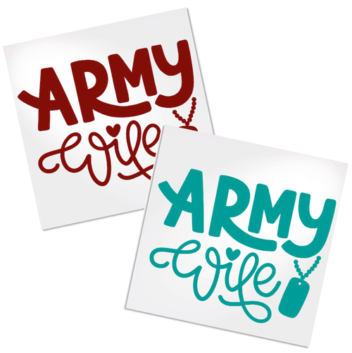Army Wife vinyl decal design
