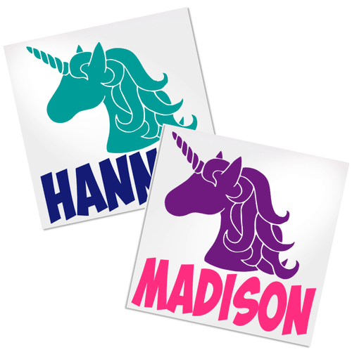 Personalized Unicorn vinyl decal design