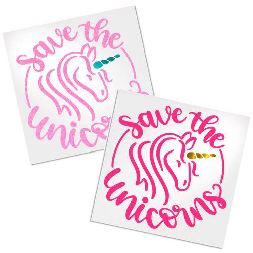 Save the Unicorns decal for any hard, smooth surface.  Your choice of main color, horn color and size.