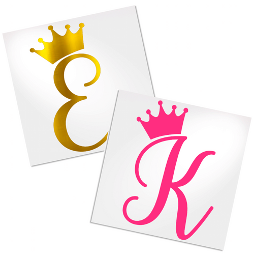 Crown Letter Decal - perfect for any hard, smooth surface.