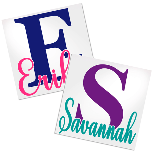Print Letter with Name vinyl decal design