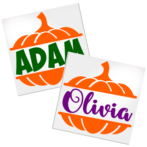 Personalized Pumpkin Decal for any hard, smooth surface.
