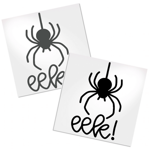 Eek!  Spider!  Decal for hard, smooth surface.