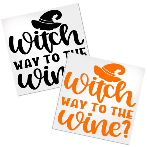 Witch Way to the Wine vinyl decal design