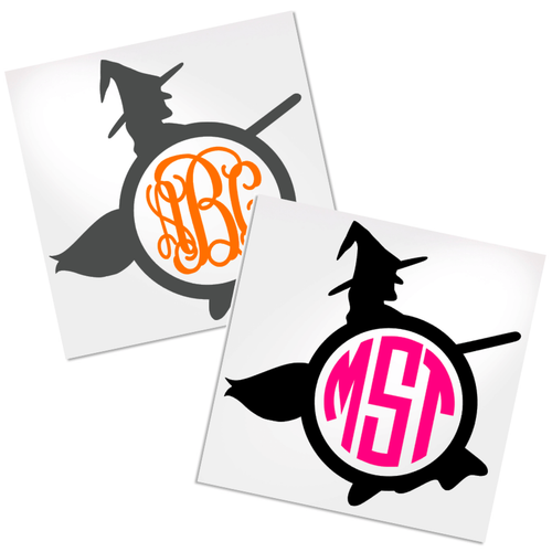 Witch Monogram vinyl decal design
