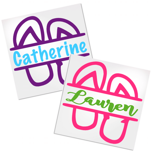 Flip flop decal personalize with any name for you cup, car or laptop.  