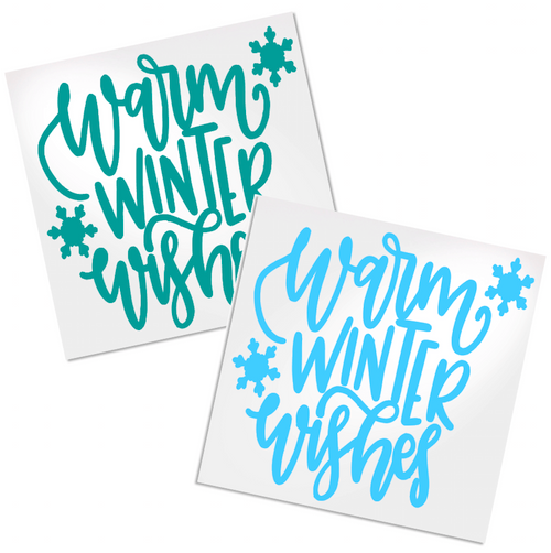 Warm winter wishes decal for any hard, smooth surface.