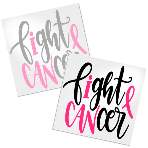 I Can Fight Cancer, Pink Ribbon Decal for any hard, smooth surface.