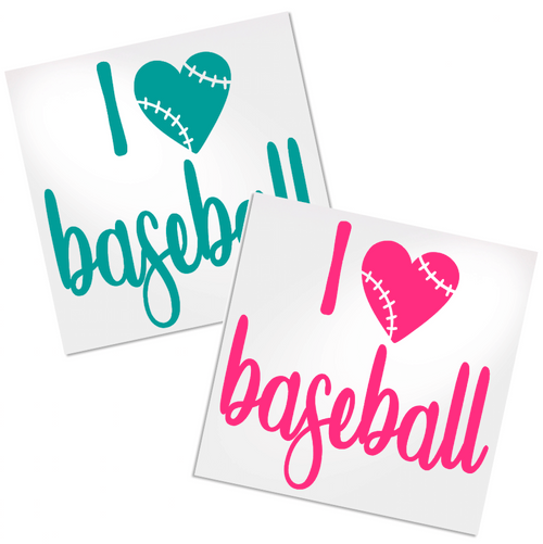 I Love Baseball decal for any hard, smooth surface.