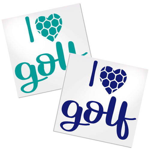I Love Golf vinyl decal design