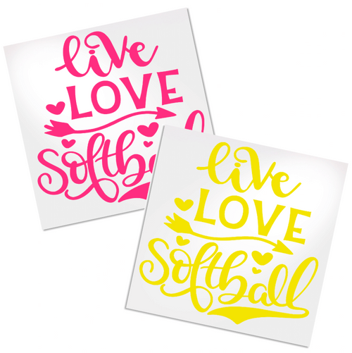 Live, Love Softball decal for any hard, smooth surface.
