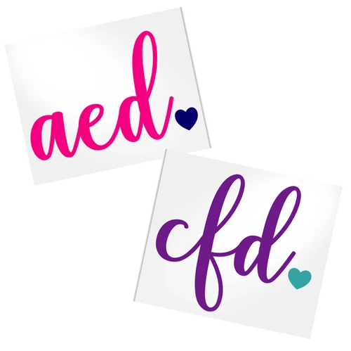 Cursive lowercase Monogram with small heart at the end.