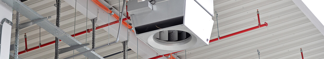 industrial ceiling with vent and fire sprinkler system