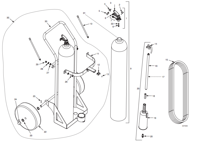 WheeledFireExtinguisherPartsCD-100-D-1