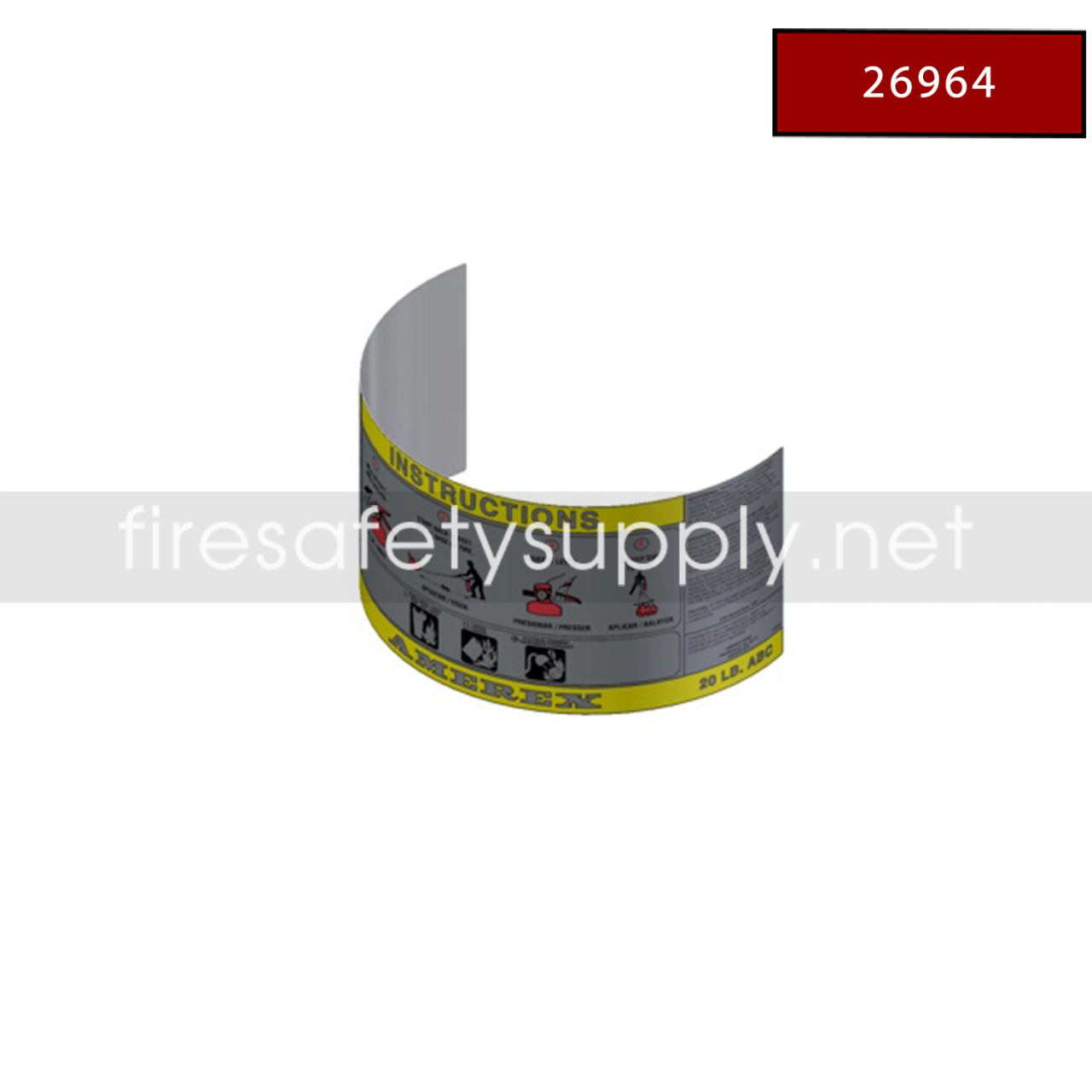ネームタグ確認用 Amerex 26964 Nameplate for Models 713 and 790 Replacement Label