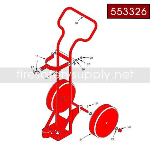 Ansul 553326 Sentry Carbon Dioxide Cart Assembly (50 lb)