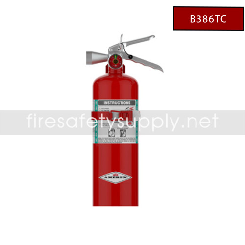 Amerex B386TC Halotron 1 Clean Agent Extinguisher, Chrome, 5 lb (5B:C)