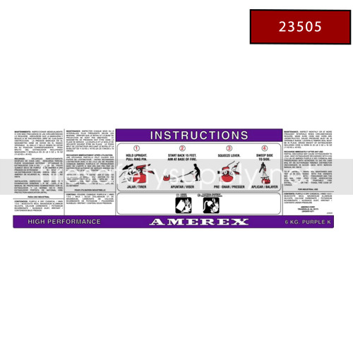 Amerex 23505 Nameplate for Models 595 and 599 Replacement Label