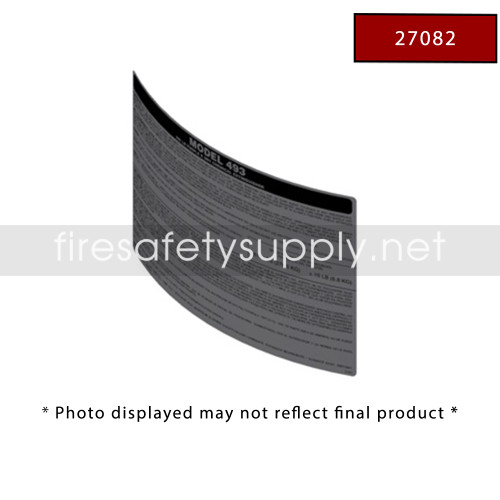 Amerex 27082 Nameplate (756) Replacement Label for Model 756 Wheeled Extinguishers