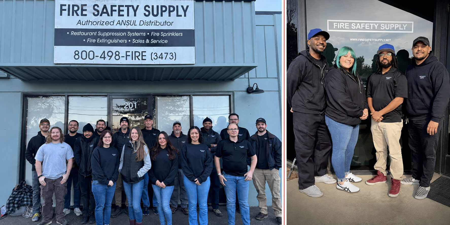 Fire Safety Supply team members at company locations