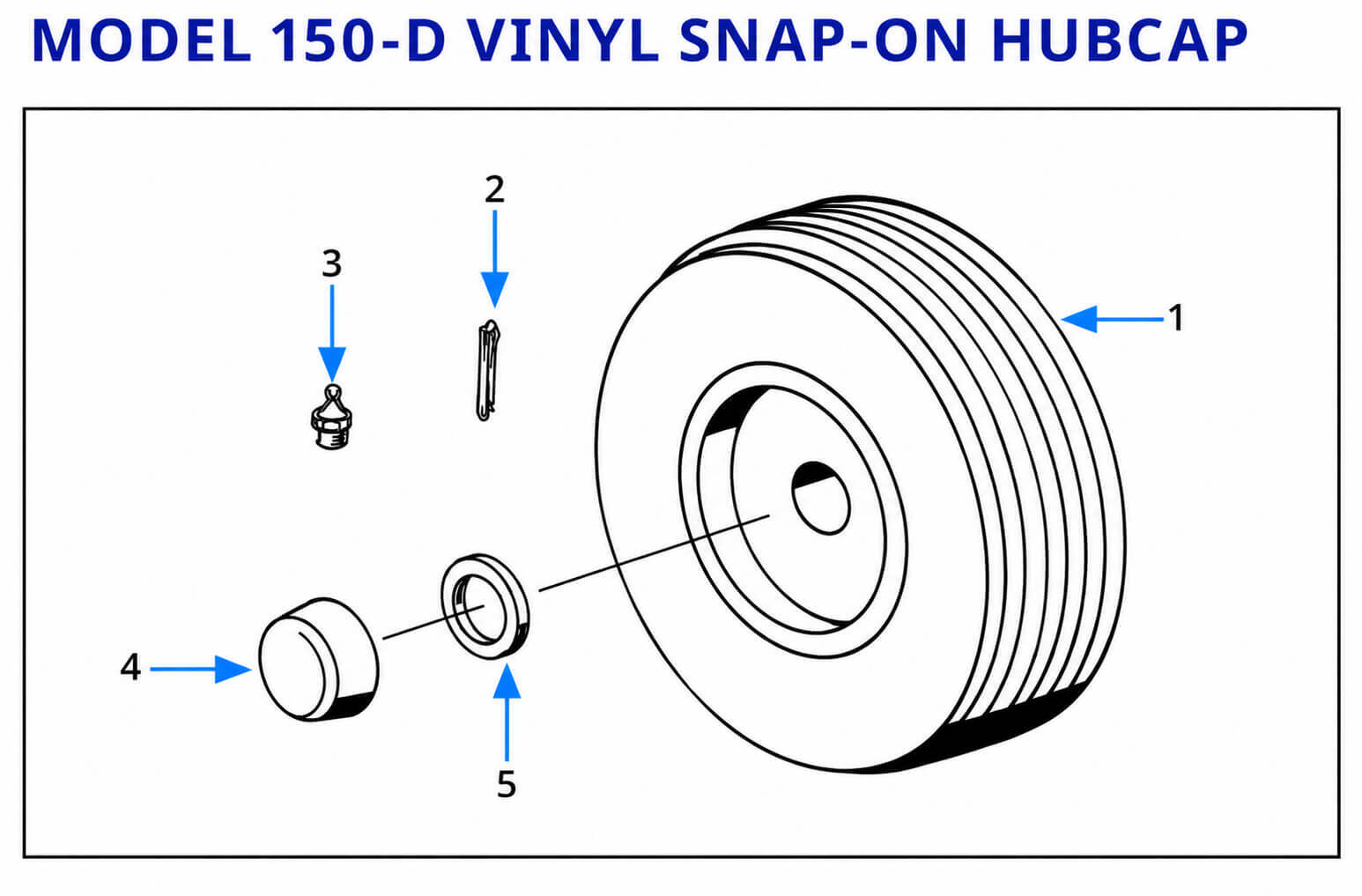ANSUL Model 150-D Vinyl Snap-On Hub Cap wheeled fire extinguisher wheel assembly parts diagram
