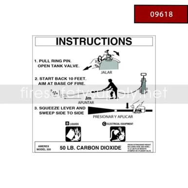 Amerex 09618 Pictogram (50 lb Carbon Dioxide)