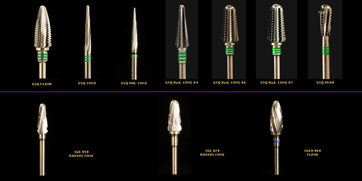 Komet Dental Lab burs, power carving burs