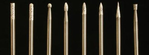One piece solid Carbide, uncoated burs. 3/32" shanks, Double-Cut only. 9 shapes One piece solid Carbide, uncoated burs. 3/32" shanks, Double-Cut only. 9 shapes