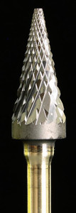 Industrial carbide bur, SM Pointed Cone shape titanium coated, power carving bur Industrial carbide bur, SM Pointed Cone shape titanium coated, power carving bur
