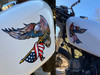 Motorcycle Eagle with Flag - pair (mirrored) 6 inch  (Red, White & Blue)