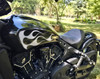 Custom smoke gray flame decals for motorcycle tank – airbrushed style vinyl graphics Custom smoke gray flame decals for motorcycle tank – airbrushed style vinyl graphics