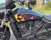 Indian Scout accessories – Hot Rod flame decal set in tangerine, plum, and coal black