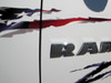 American flag ripped stripe truck decals on Dodge Ram