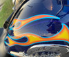 Flame decals - Old School - Airbrushed Fire w/ Glacier (Blue) pinstripe - 8pc set 