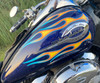 Flame decals - Old School - Airbrushed Fire w/ Glacier (Blue) pinstripe - 8pc set 