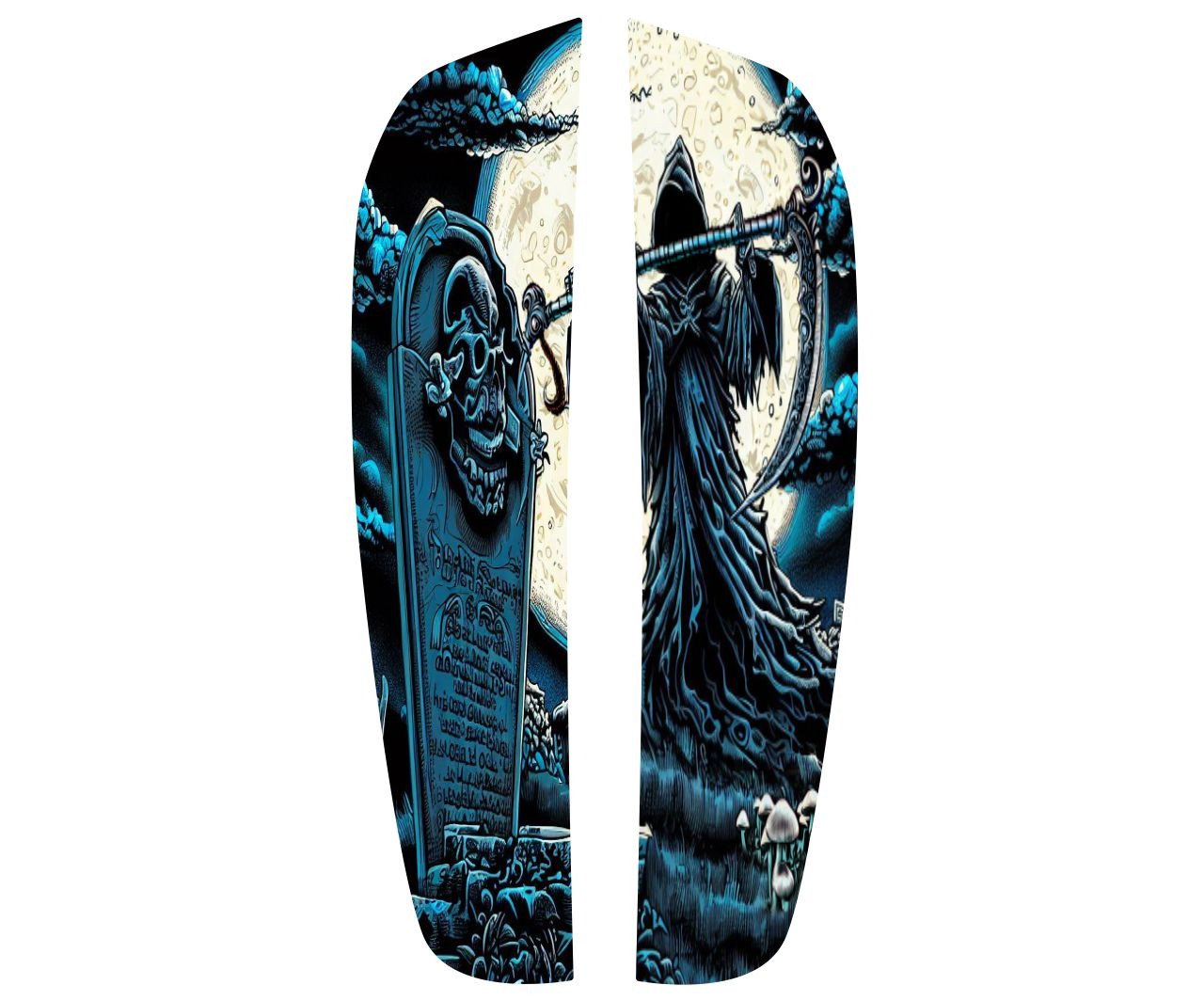 Grim Reaper / Cemetary No. 2 - Mural Style Split Tank 2 piece decal set