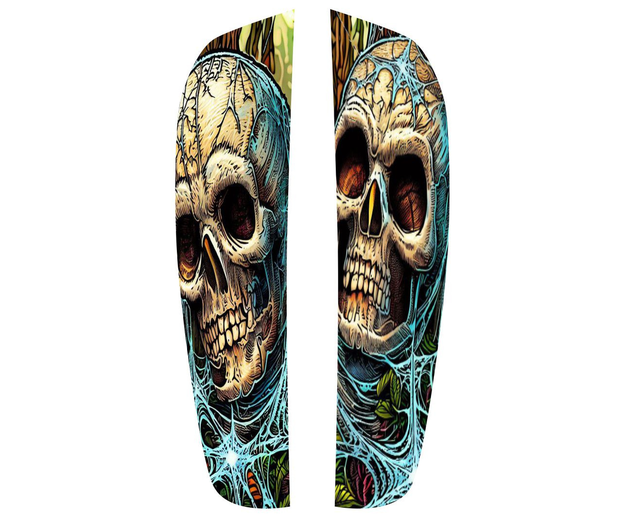 Webbed Skulls - Split Tank - 2 piece tank decal set