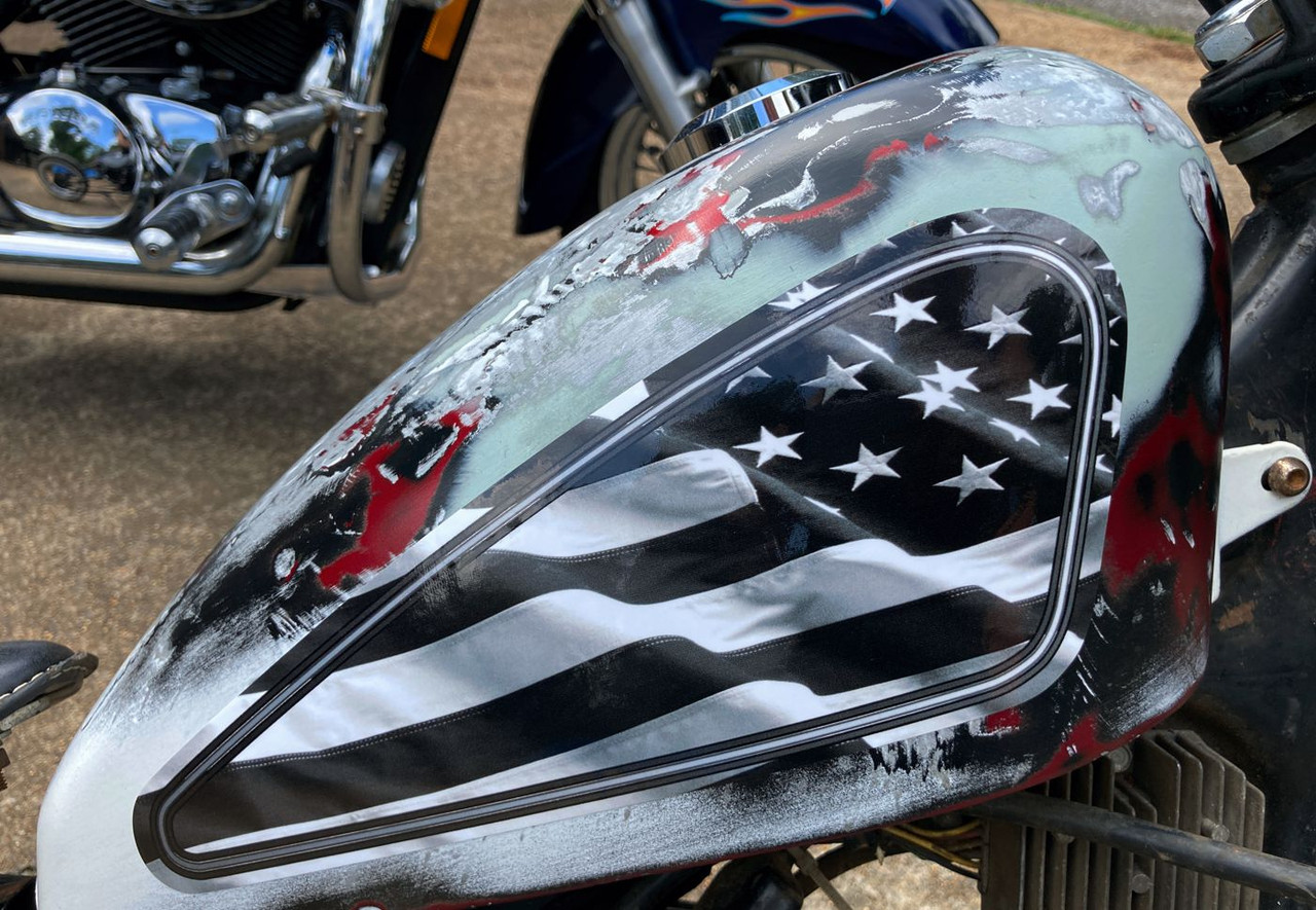 motorcycle subdued tactical American Flag