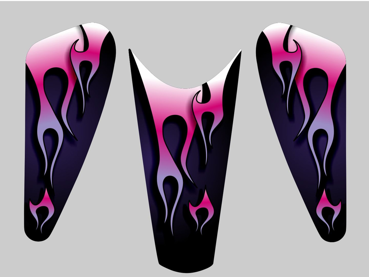 Layered Tribal Flames (Bubblegum / Orchid) | 3pc | Tank Panels