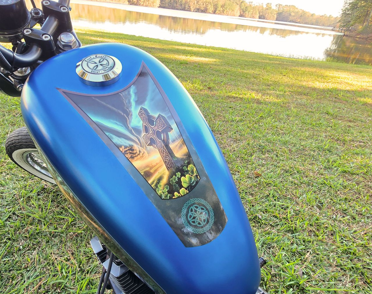 Celtic Emerald Cacophony |Harley Sportster Tank decals | 3 piece set