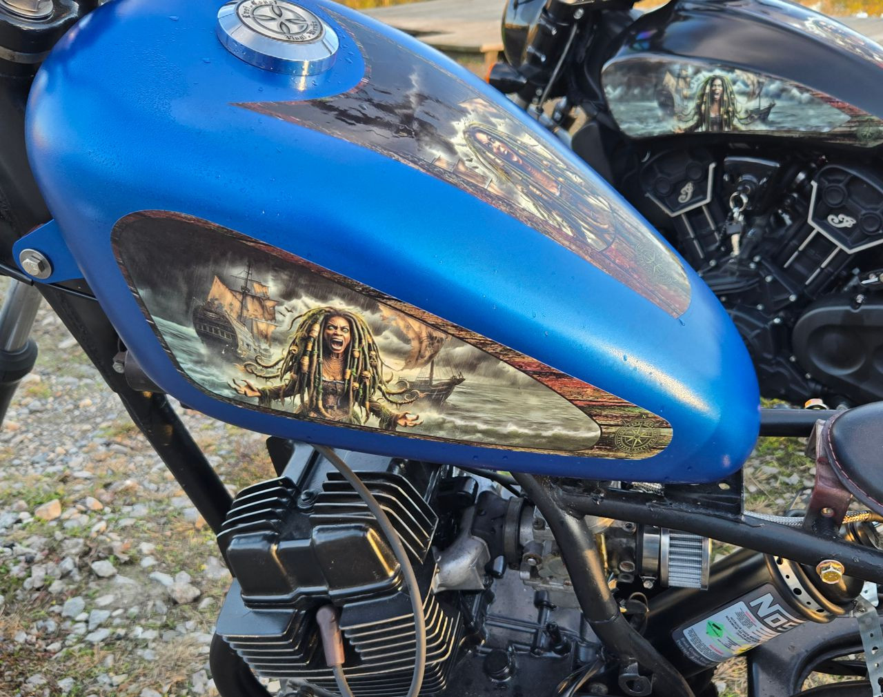 Emerald Mistress of Kraken's Wrath | Harley Sportster Tank decals