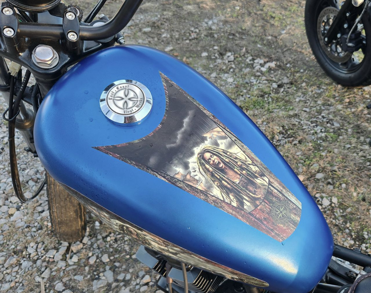 Emerald Mistress of Kraken's Wrath | Harley Sportster Tank decals