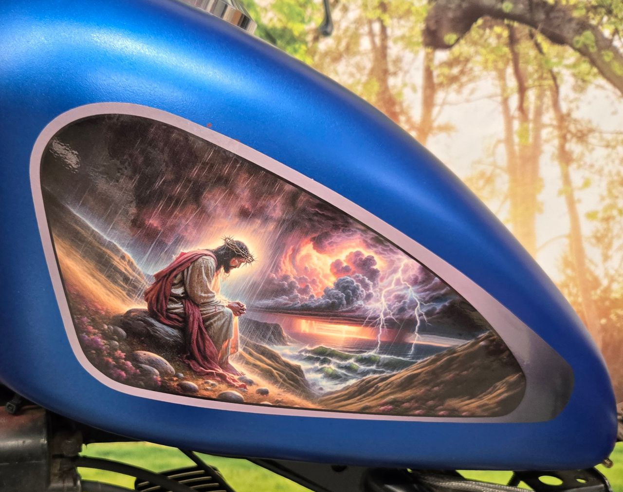 Savior Enduring the Storm | Harley Sportster tank Decals | 3 piece set