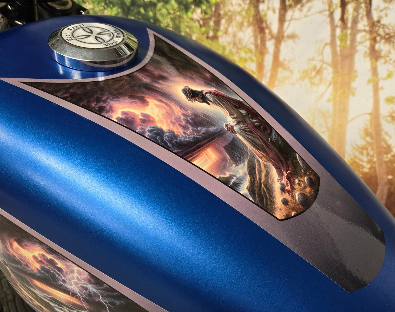 Savior Enduring the Storm | Harley Sportster tank Decals | 3 piece set