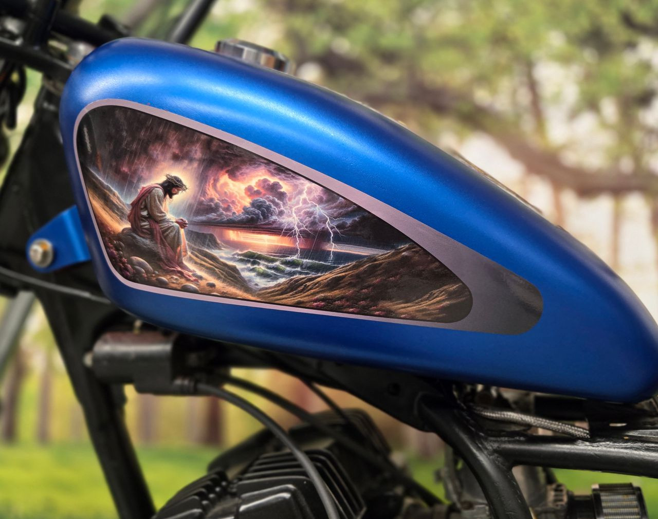 Savior Enduring the Storm | Harley Sportster tank Decals | 3 piece set