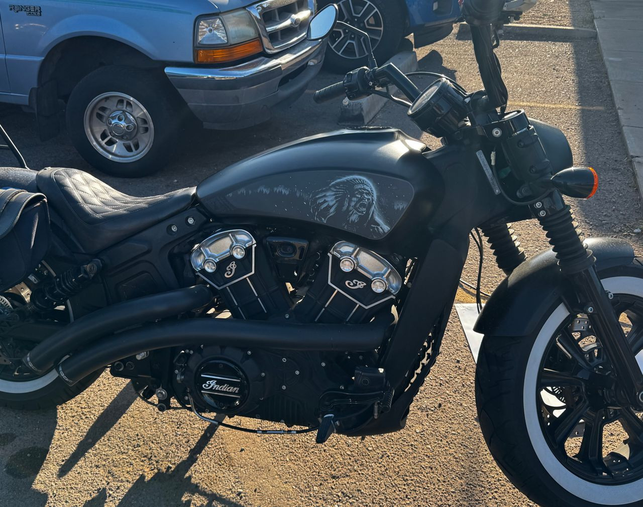 Ancestral Fire - Blackout Version- Indian - Scout - 3 piece Tank decal set - Choose Gloss or Matte Finish