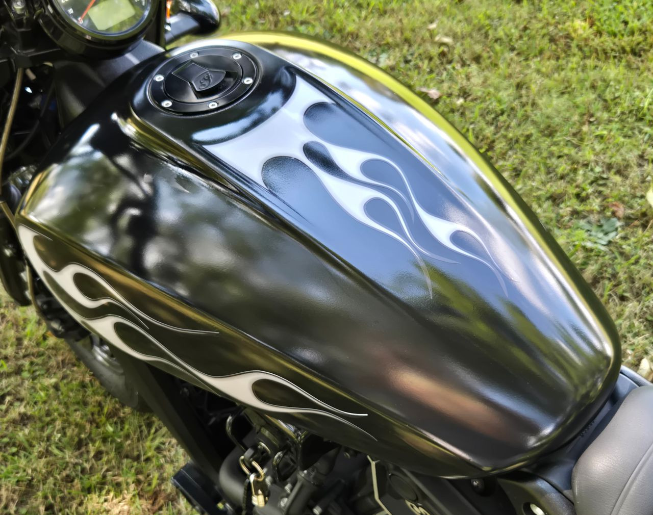 Smoldering Ash flame decal kit – universal motorcycle tank accessory Smoldering Ash flame decal kit – universal motorcycle tank accessory