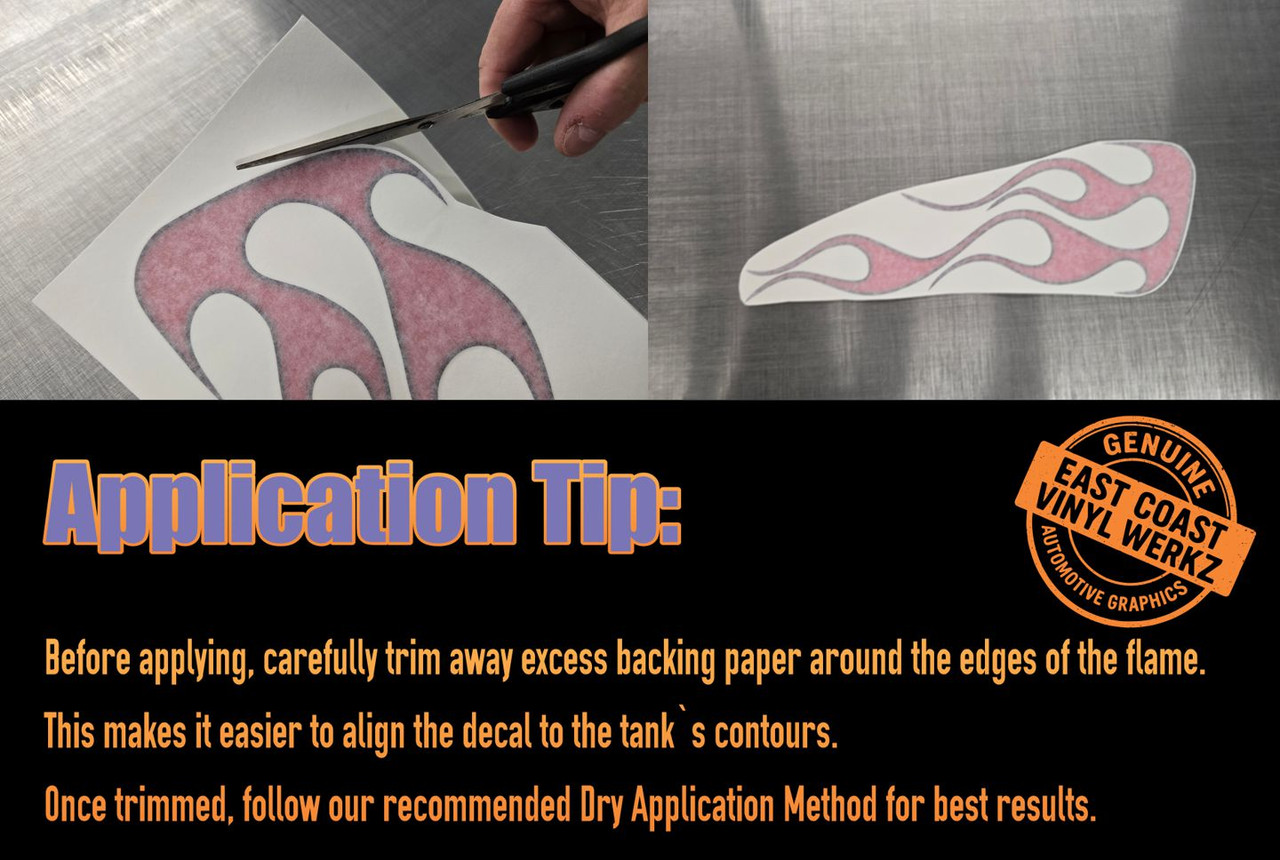 Indian Scout No. 4 - Tribal Motorcycle Flame decals - Violet Ash - 4pc set 