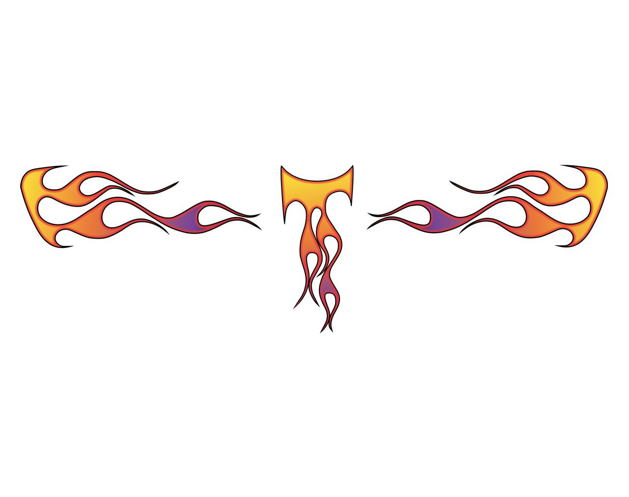 Indian Scout tank flame decals – tangerine plum fade with cherry edge